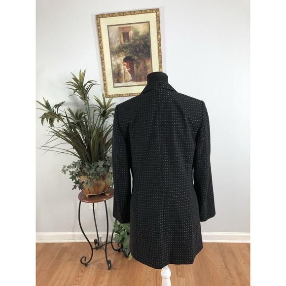 Dress Barn Woman Jacket Coat Black & White 6 Pockets Long Sleeve Clueless Preppy - Picture 5 of 11